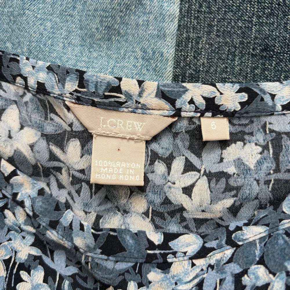 j. crew ditsy floral mini skirt blue size 6